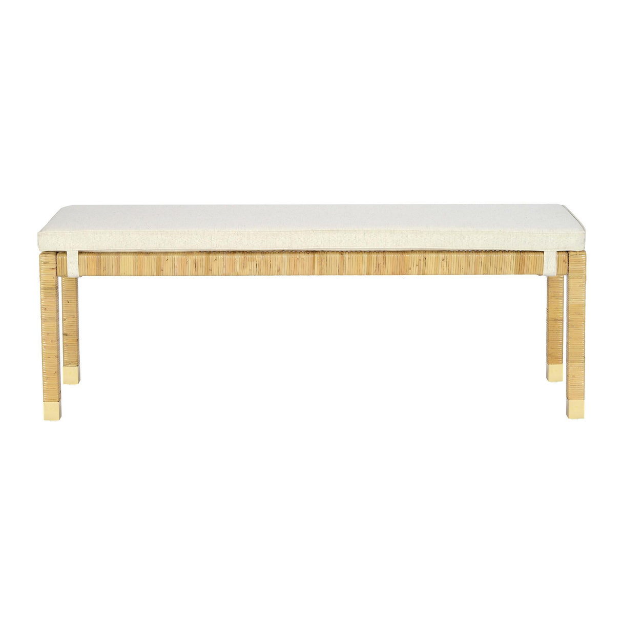 TOV Amara Cream Linen Bench