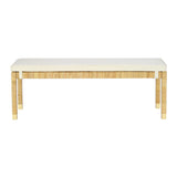 TOV Amara Cream Linen Bench