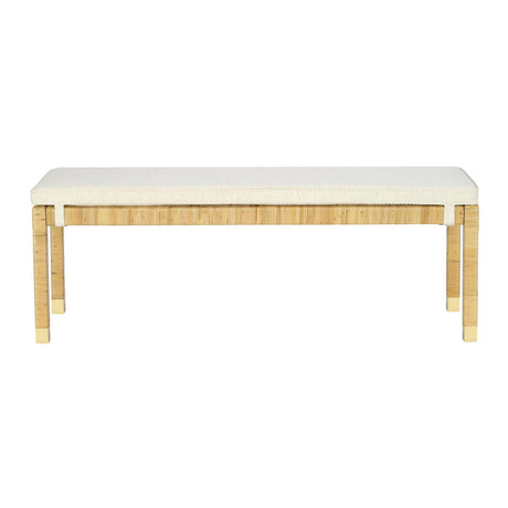 TOV Amara Cream Linen Bench