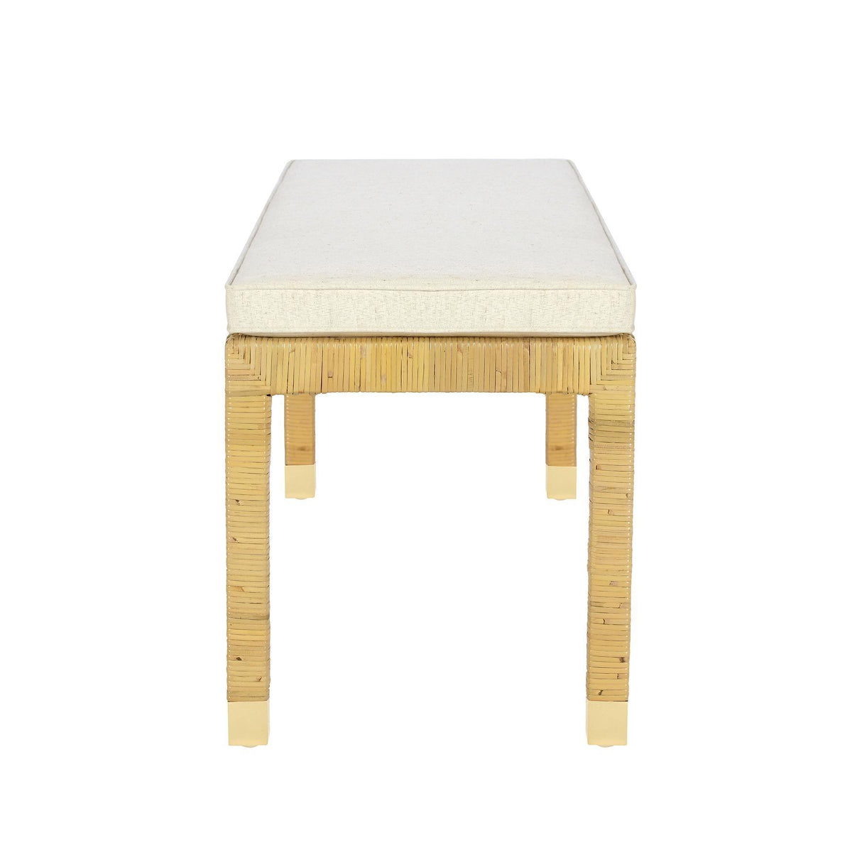 TOV Amara Cream Linen Bench