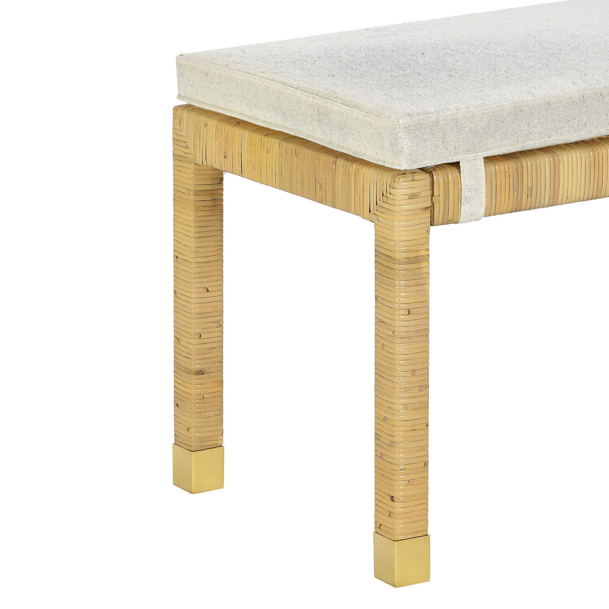 TOV Amara Cream Linen Bench