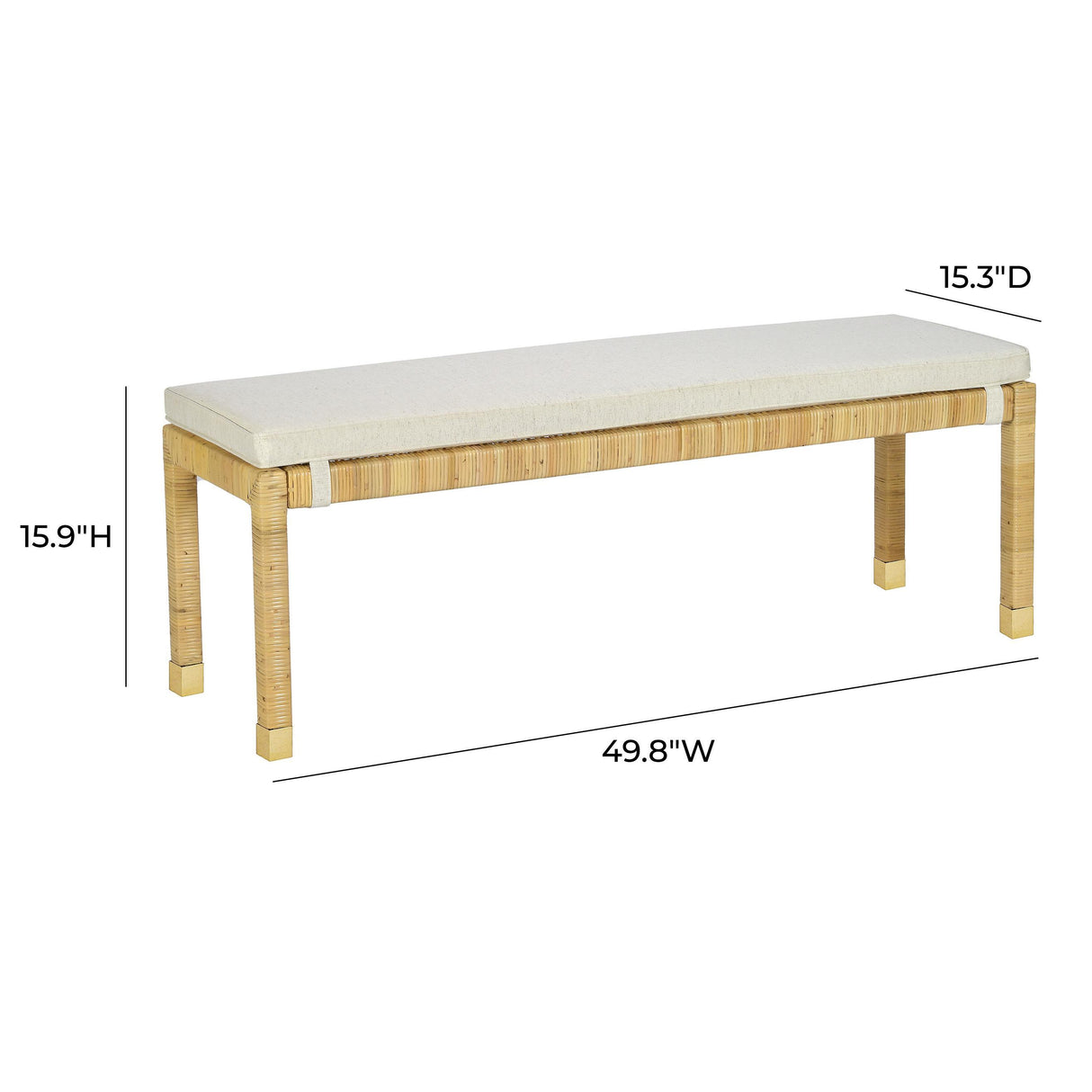 TOV Amara Cream Linen Bench