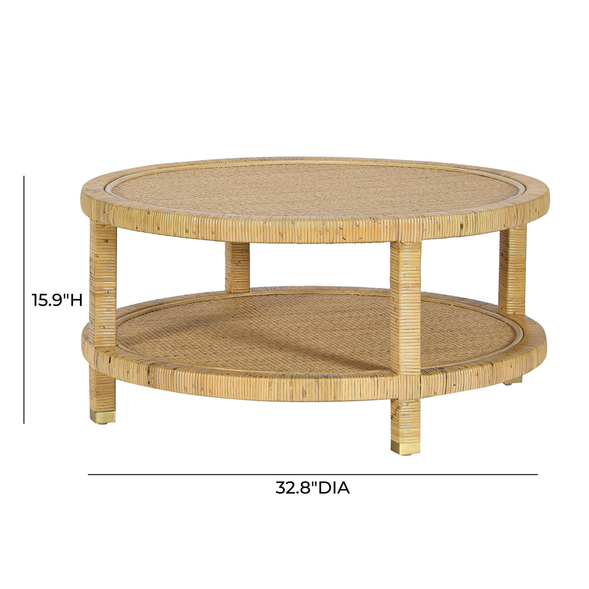 TOV Amara Natural Rattan Coffee Table