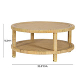 TOV Amara Natural Rattan Coffee Table