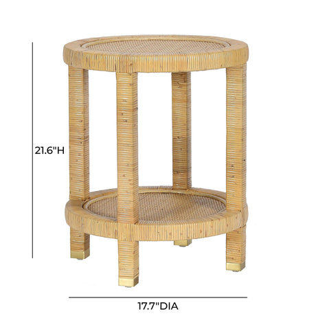 TOV Amara Natural Rattan Side Table