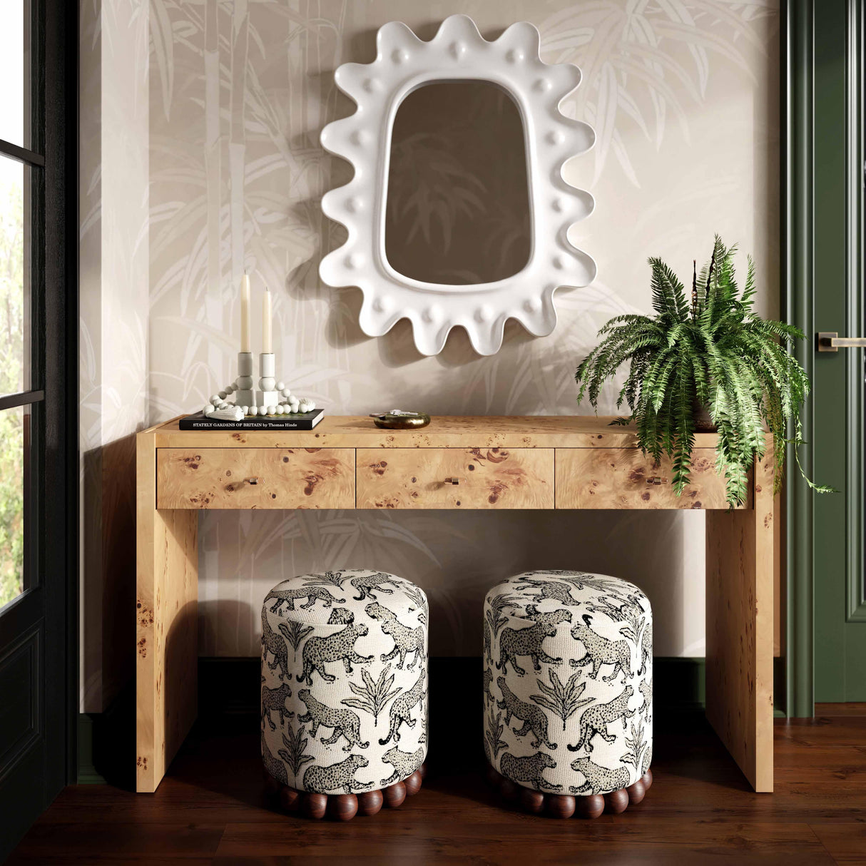 TOV Brandyss Natural Burl Console Table