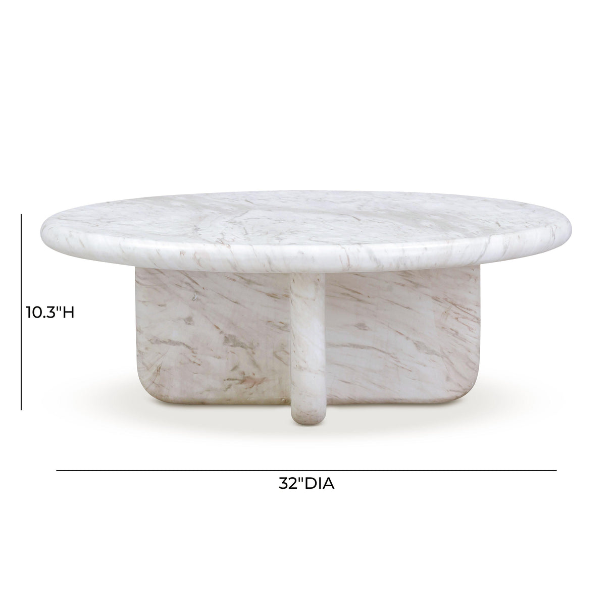 TOV Juju Marble Indoor/Outdoor 32 inch Short Coffee Table