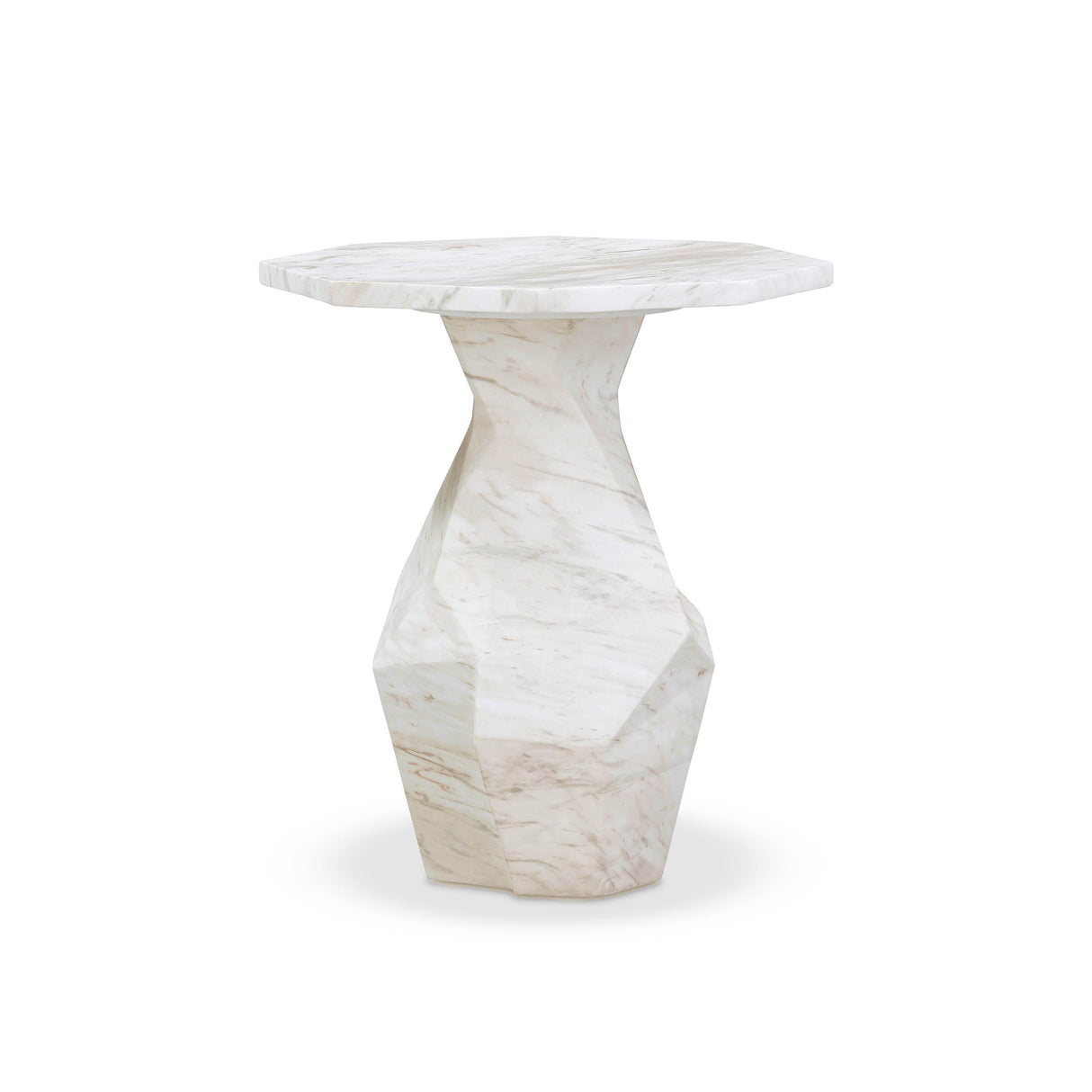 TOV Esme Faux Marble Indoor/Outdoor Round Side Table
