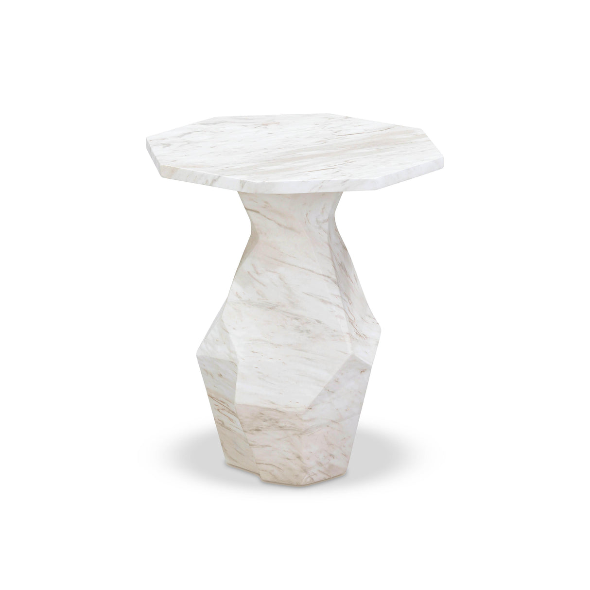 TOV Esme Faux Marble Indoor/Outdoor Round Side Table