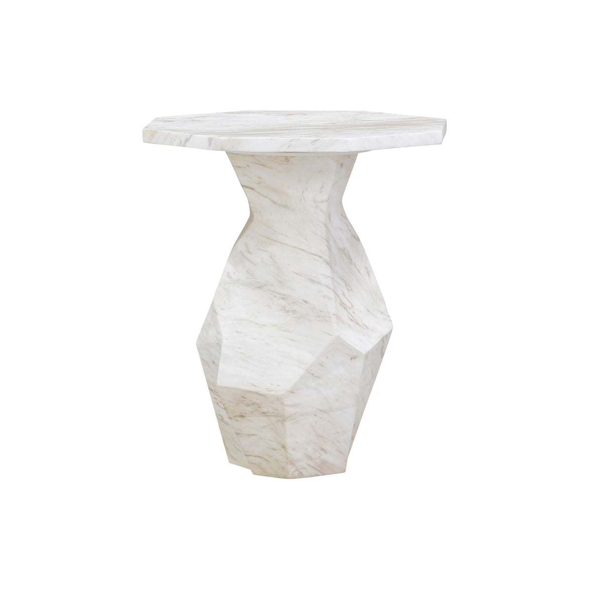 TOV Esme Faux Marble Indoor/Outdoor Round Side Table