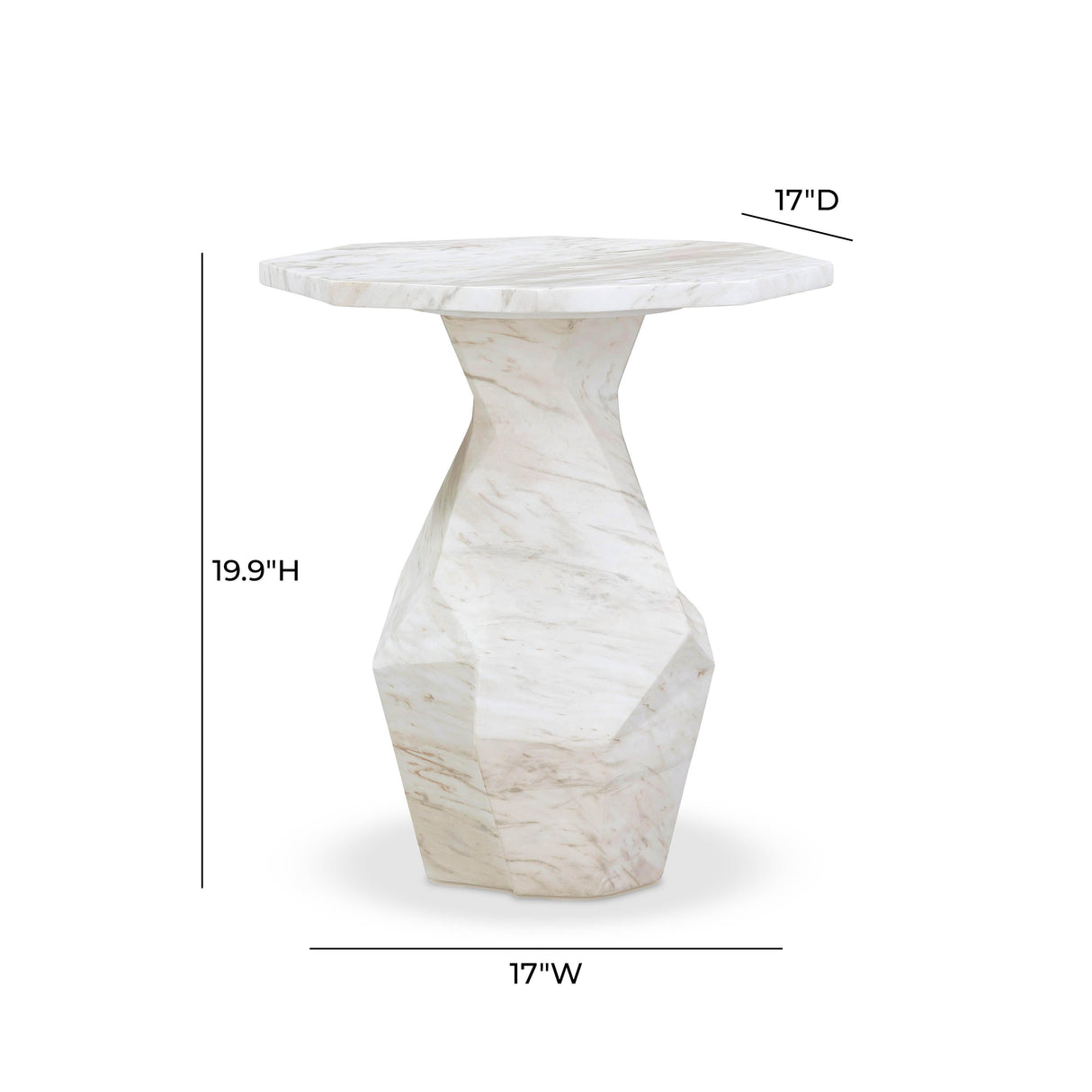 TOV Esme Faux Marble Indoor/Outdoor Round Side Table