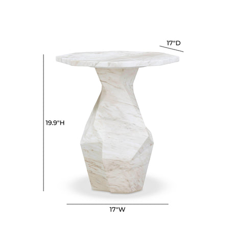 TOV Esme Faux Marble Indoor/Outdoor Round Side Table