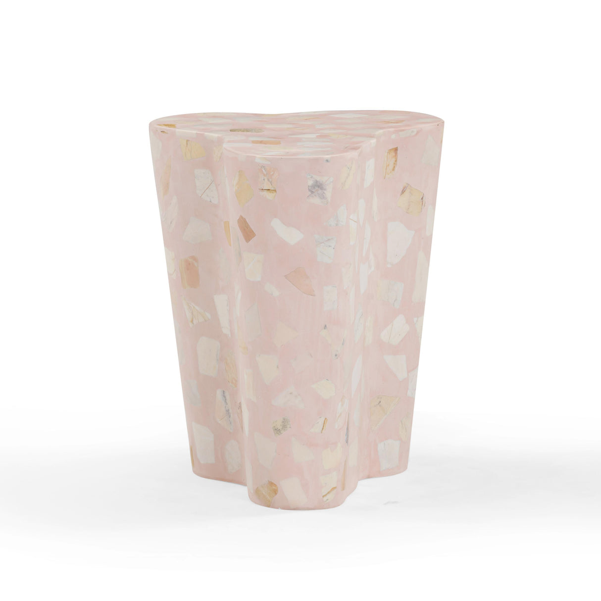 TOV Slab Sunset Pink Terrazzo Indoor/Outdoor Side Table
