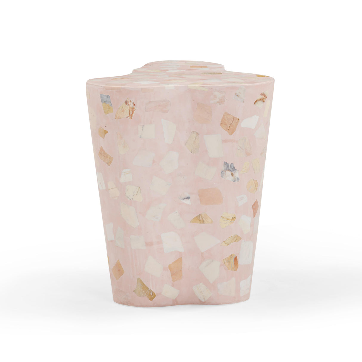 TOV Slab Sunset Pink Terrazzo Indoor/Outdoor Side Table