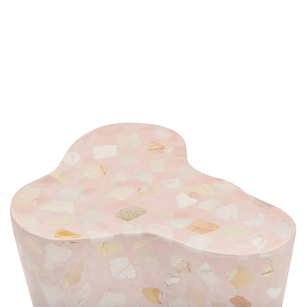 TOV Slab Sunset Pink Terrazzo Indoor/Outdoor Side Table
