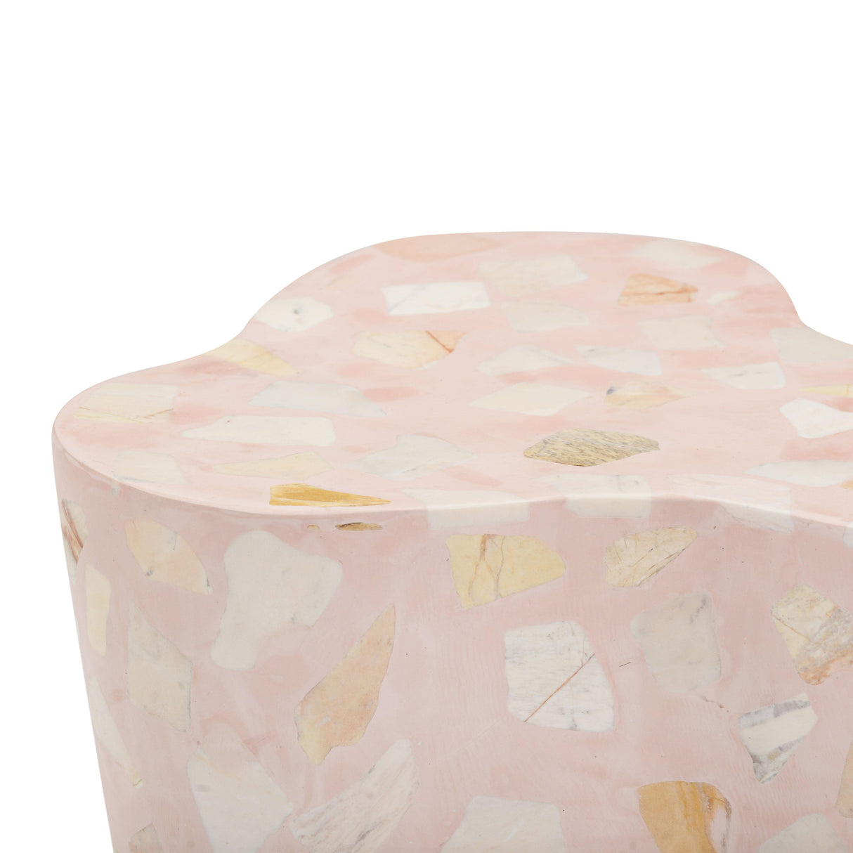 TOV Slab Sunset Pink Terrazzo Indoor/Outdoor Side Table