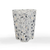 TOV Slab Black & White Riverbed Terrazzo Indoor/Outdoor Side Table