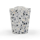 TOV Slab Black & White Riverbed Terrazzo Indoor/Outdoor Side Table