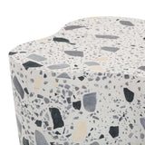 TOV Slab Black & White Riverbed Terrazzo Indoor/Outdoor Side Table