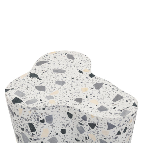 TOV Slab Black & White Riverbed Terrazzo Indoor/Outdoor Side Table
