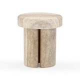 TOV Sheila Travertine Textured Concrete Side Table