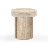 TOV Sheila Travertine Textured Concrete Side Table