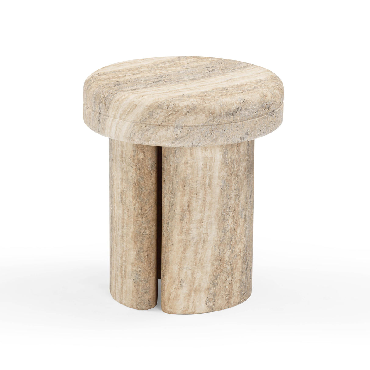 TOV Sheila Travertine Textured Concrete Side Table