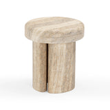 TOV Sheila Travertine Textured Concrete Side Table