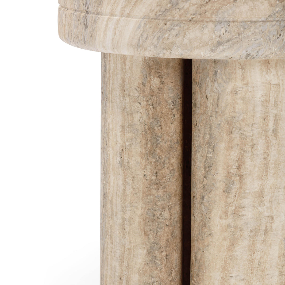 TOV Sheila Travertine Textured Concrete Side Table