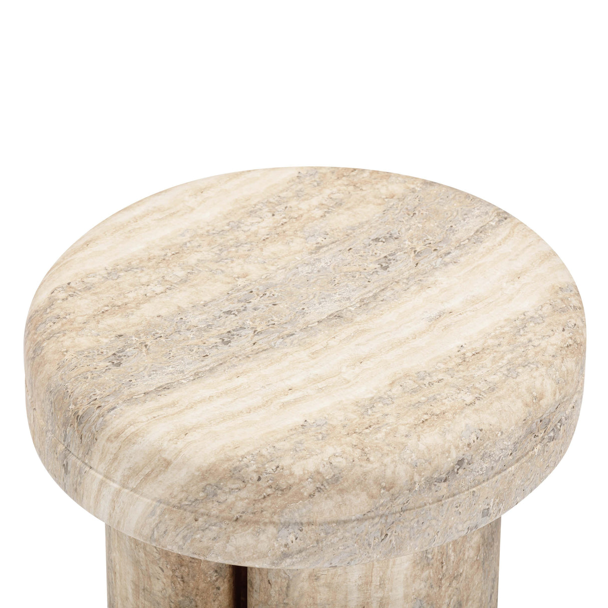 TOV Sheila Travertine Textured Concrete Side Table