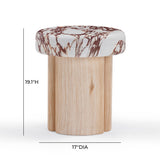 TOV Sheila Wood and Breccia Capraia Textured Concrete Side Table