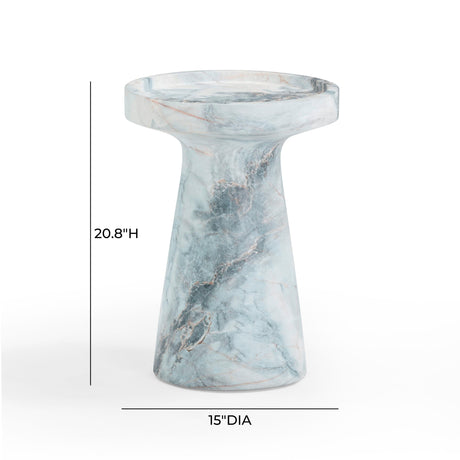 TOV Zara Aegean Marble Indoor / Outdoor Side Table