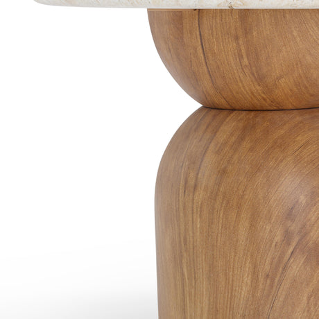 TOV Cynthia Travertine Concrete Indoor / Outdoor Side Table