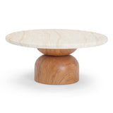 TOV Cynthia Travertine Concrete Indoor / Outdoor Coffee Table