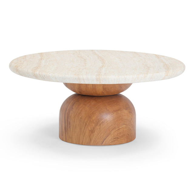 TOV Cynthia Travertine Concrete Indoor / Outdoor Coffee Table