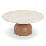 TOV Cynthia Travertine Concrete Indoor / Outdoor Coffee Table