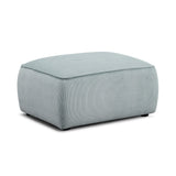 TOV Travie Sea Blue Performance Corduroy Velvet Ottoman
