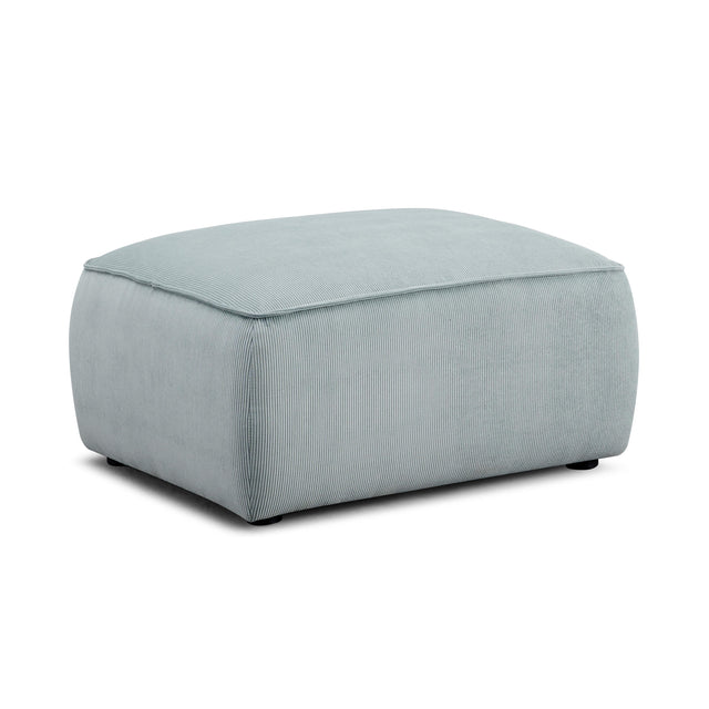 TOV Travie Sea Blue Performance Corduroy Velvet Ottoman
