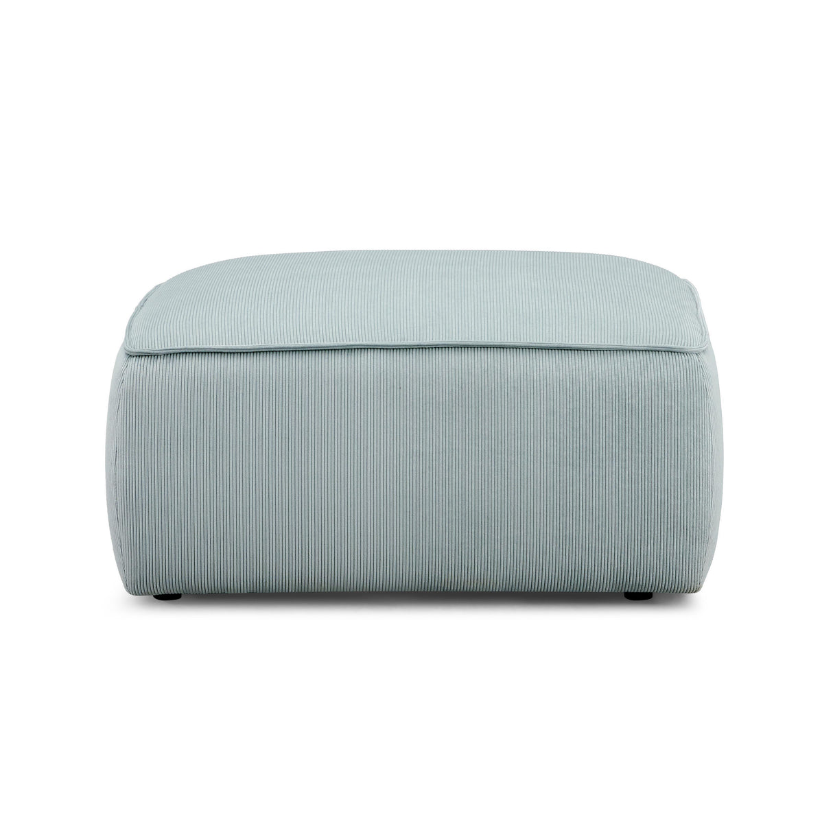 TOV Travie Sea Blue Performance Corduroy Velvet Ottoman