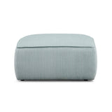 TOV Travie Sea Blue Performance Corduroy Velvet Ottoman