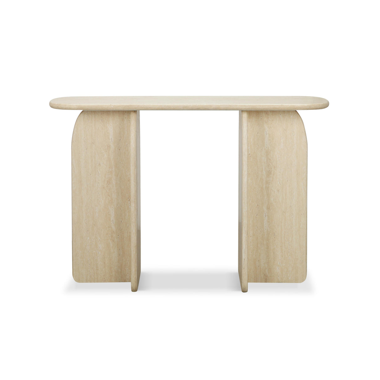 TOV Clementine Faux Travertine Console Table