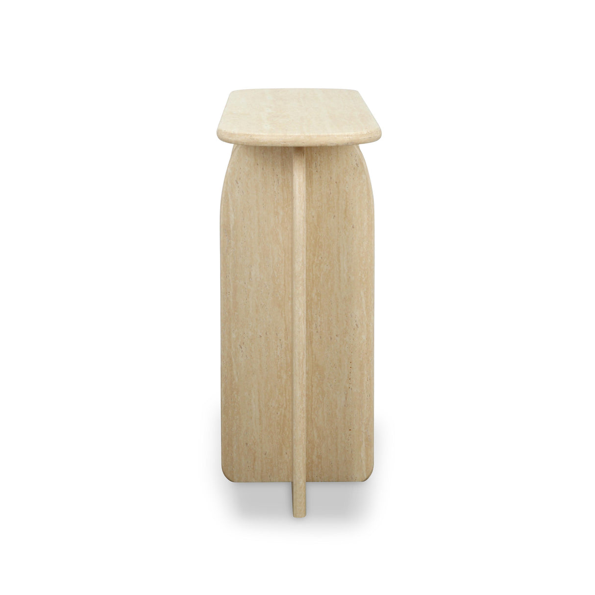 TOV Clementine Faux Travertine Console Table