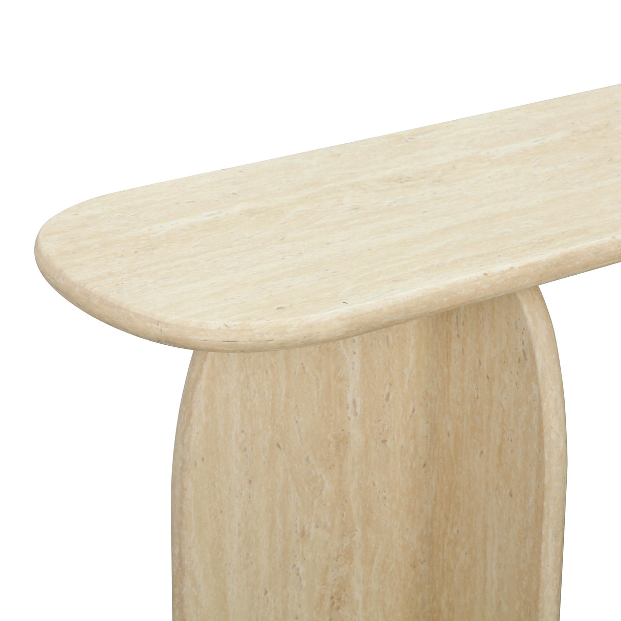 TOV Clementine Faux Travertine Console Table