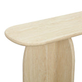 TOV Clementine Faux Travertine Console Table