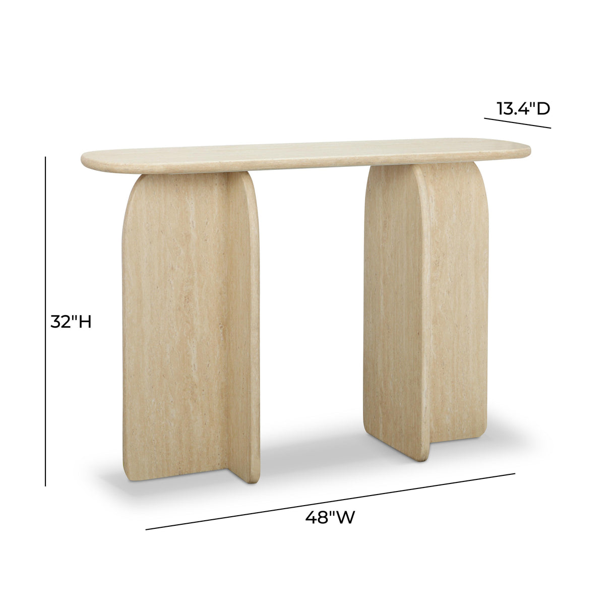 TOV Clementine Faux Travertine Console Table