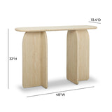 TOV Clementine Faux Travertine Console Table