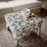 TOV Raji Cream Leopard Jacquard Ottoman