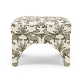 TOV Raji Cream Leopard Jacquard Ottoman