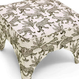 TOV Raji Cream Leopard Jacquard Ottoman