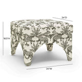 TOV Raji Cream Leopard Jacquard Ottoman